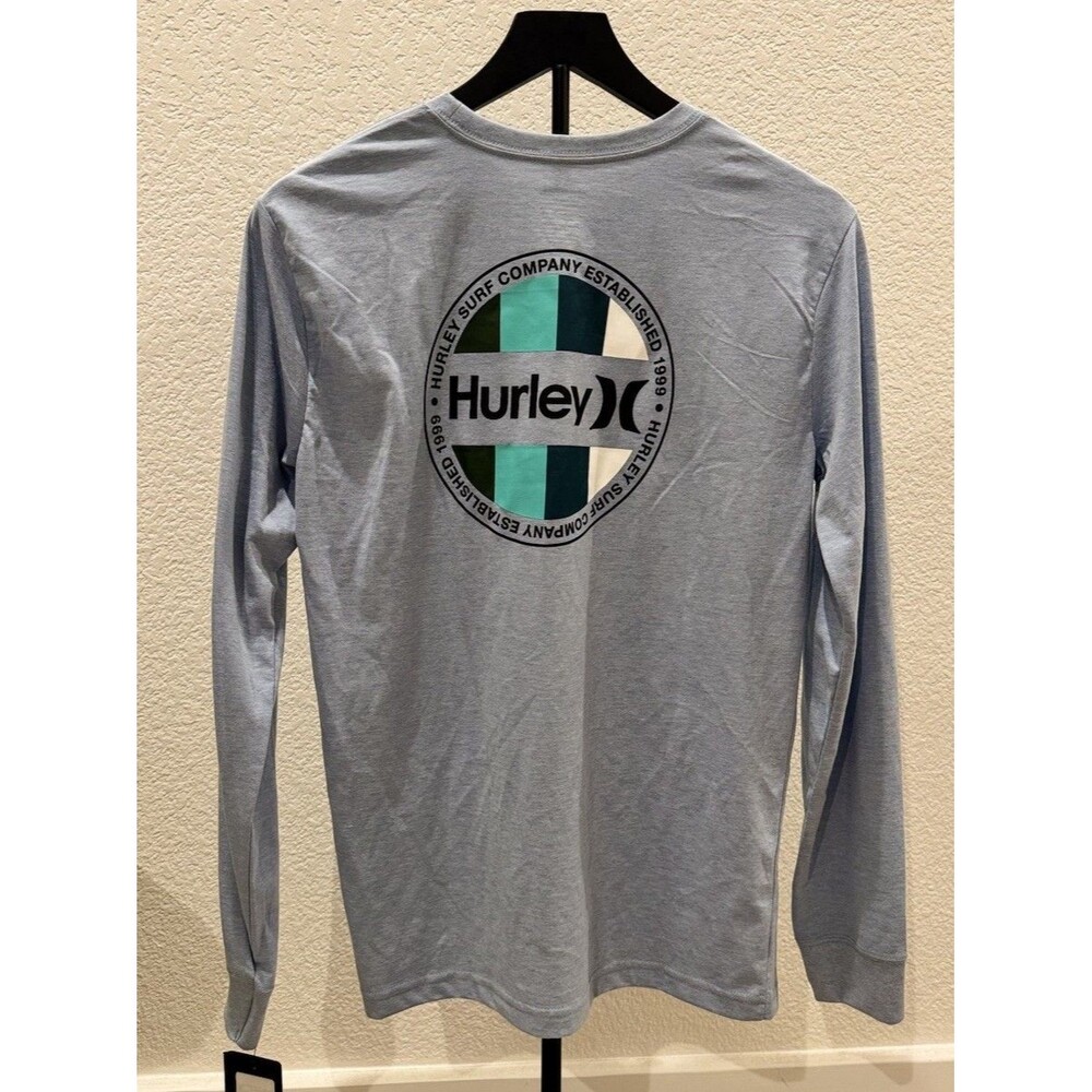 Hurley Big Boys Long Sleeve Vives Graphic Blue T-Shirt . Size XL - Picture 3 of 4